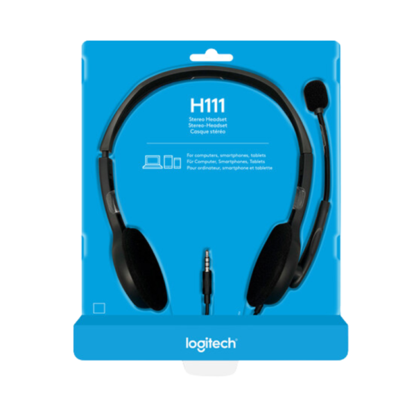 Logitech H111 Auriculares con Cable, Sonido Estéreo con Micrófono